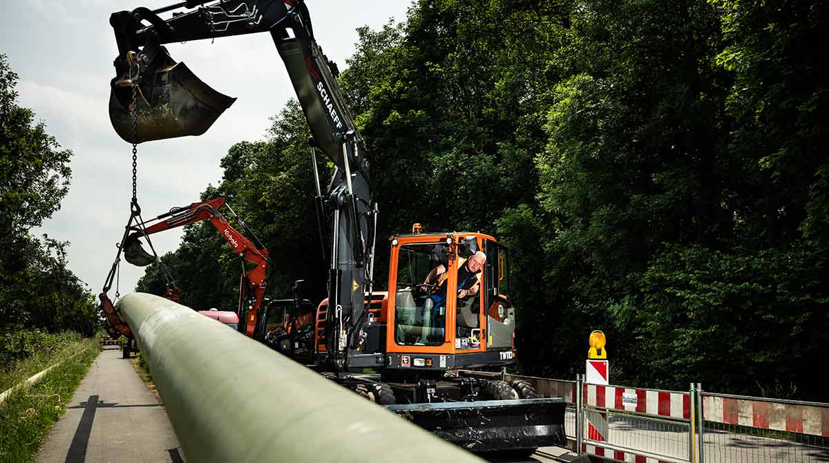 Horsthemke Bohrtechik bei der Ausführung einer Horizontalbohrung