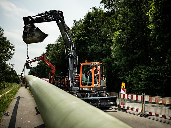 Versorgungsleitung einziehen